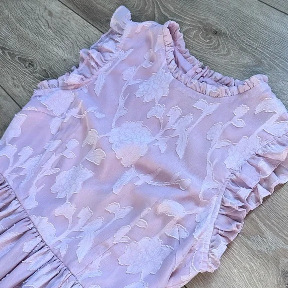 Lulus True As Can Be Lavender Burnout Floral Ruffled Mini Dress - Picture 10 of 16